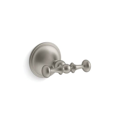 Decorative - Double Robe Hook - Vibrant Brushed Nickel