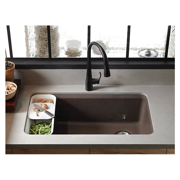 Riverby - 33" Right Drain Kitchen Sink - Enameled Cast Iron