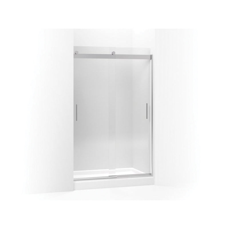 Levity Sliding Shower Door, Frameless Frame, Brushed Nickel