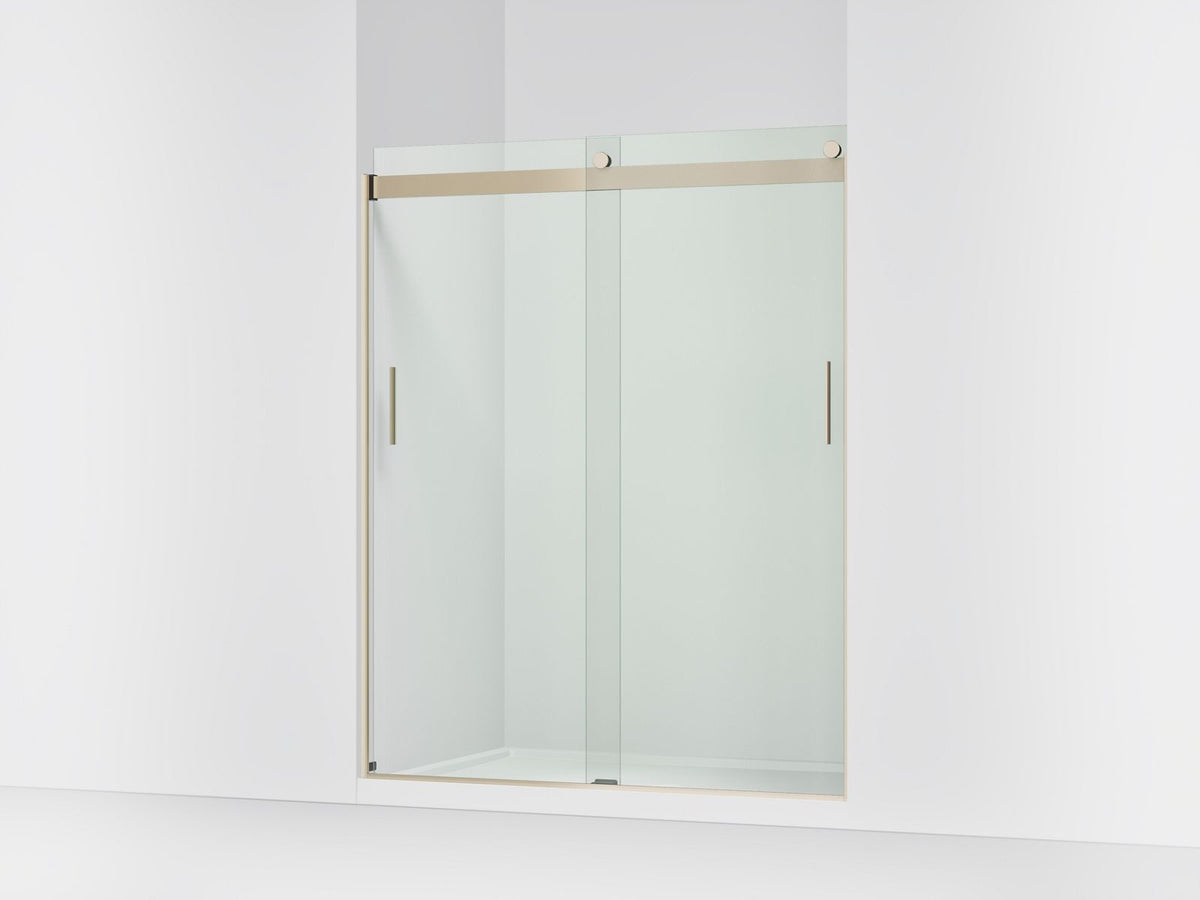 Levity - Sliding Shower Door - Vibrant Brushed Moderne