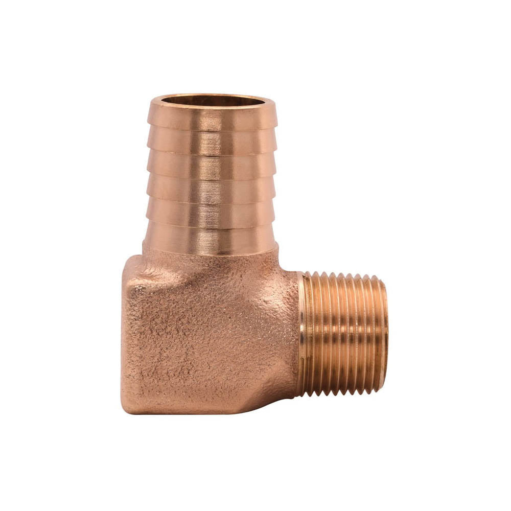 1 x 3/4" 90° Hydrant Reducing Elbow - Bronze - Insert x MNPT