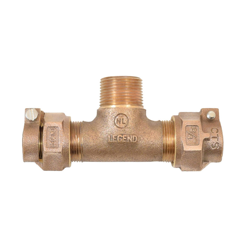LEGEND 313-386NL T-4440NL Tee, 3/4 x 3/4 x 1 in Nominal, Pack Joint (CTS) x Pack Joint (CTS) x MNPT End Style, Bronze, Import
