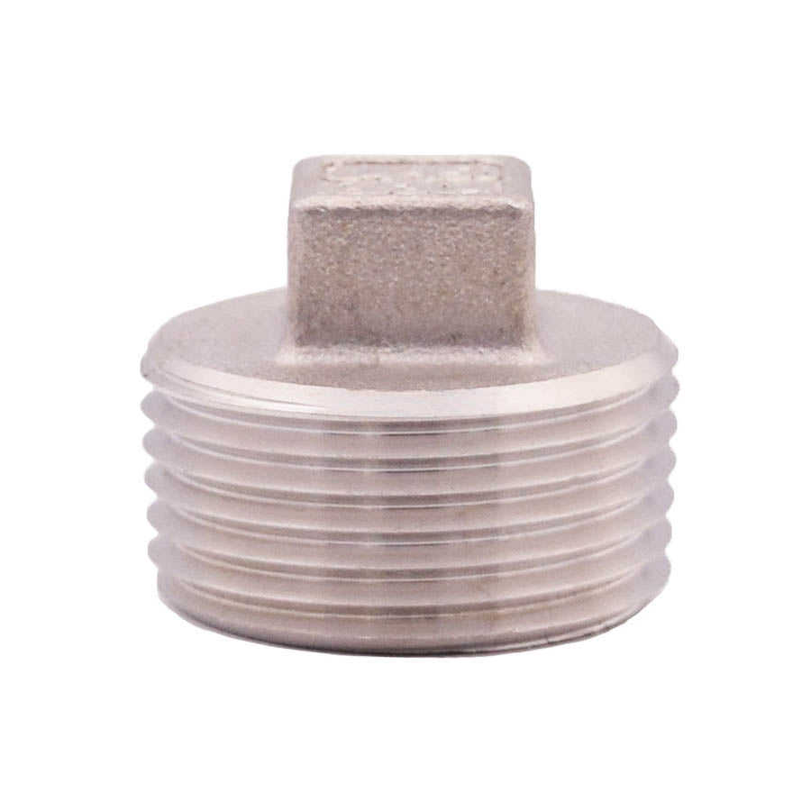 1/2" 404-183 Square Head Plug - 304 Stainless Steel - Thread