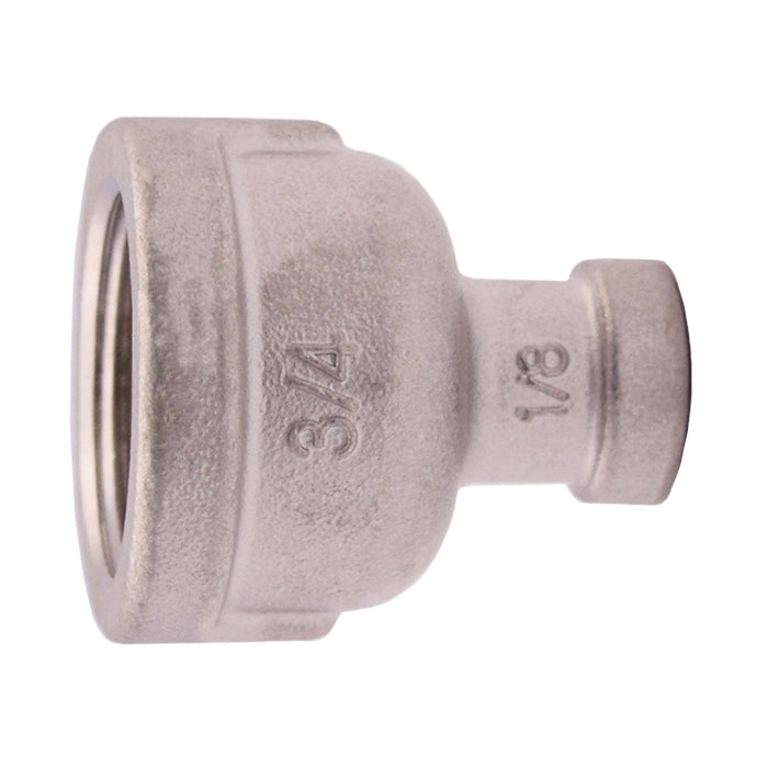 LEGEND 404-368 Reducing Coupling, Coupling, 3/4 x 3/8 in Nominal, Thread End Style, 304 Stainless Steel, Import