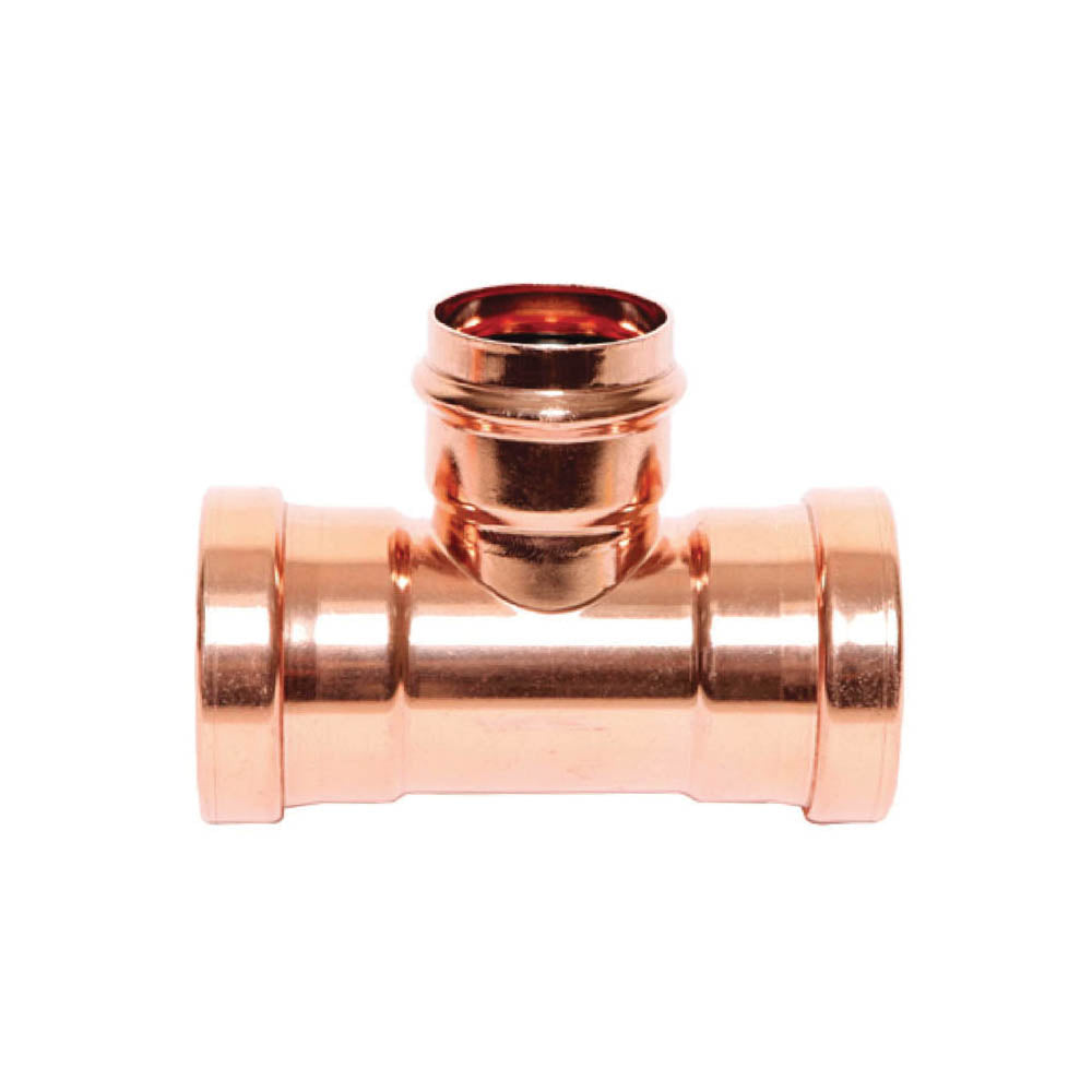 2-1/2 x 2-1/2 x 1/2" Reducing Tee - Copper - Large Press