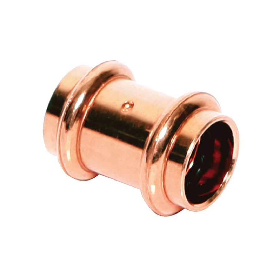1" Coupling with Stop - Copper - Press