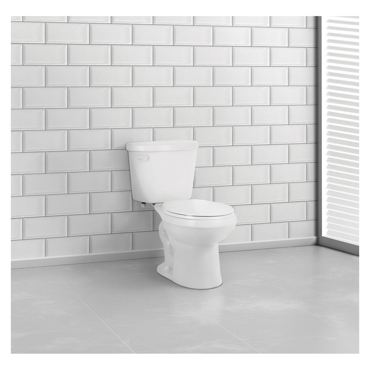 NIAGARA LIBERTY™ C11.001.01 Standard Height 2-Piece Toilet, Round Bowl, 14-7/8 in H Rim, 12 in Rough-In, 1.28 gpf, Import