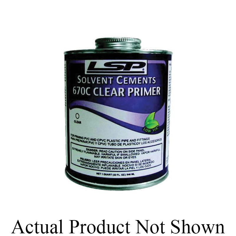 LSP™ 670P-5 Premium Solvent Cement Primer, For Use With PVC and CPVC Plastic Pipe and Fittings, Purple, 1 gal Container