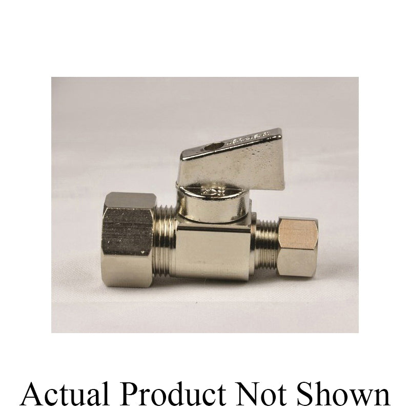 Aquaflo® V-104-S-LL Straight Stop Quarter-Turn Ball Valve, 1/2 x 3/8 in, ASTM F1960 Uponor PEX x Compression, Brass Body, NBR/EPDM Softgoods