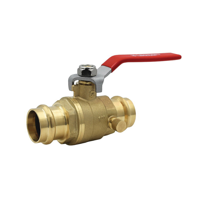 LEGEND 101-215NL P-202NL Ball Valve With Drain, 1 in Nominal, Press End Style, Forged Brass Body, Import