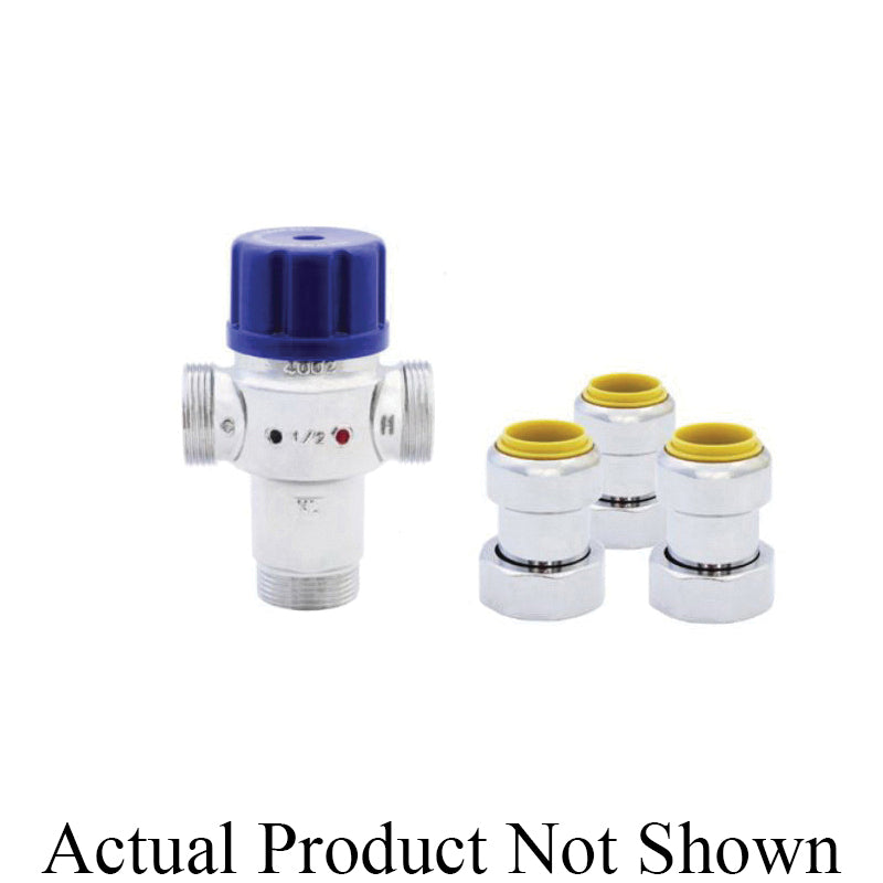LEGEND 115-274NLPF T-46NL 3-Way Radiant Thermostatic Mixing Valve, 3/4 in Nominal, InstaLoc II™ Push Fit End Style, 145 psi CWP Pressure, 15 gpm Flow Rate, Forged Brass Body, Domestic