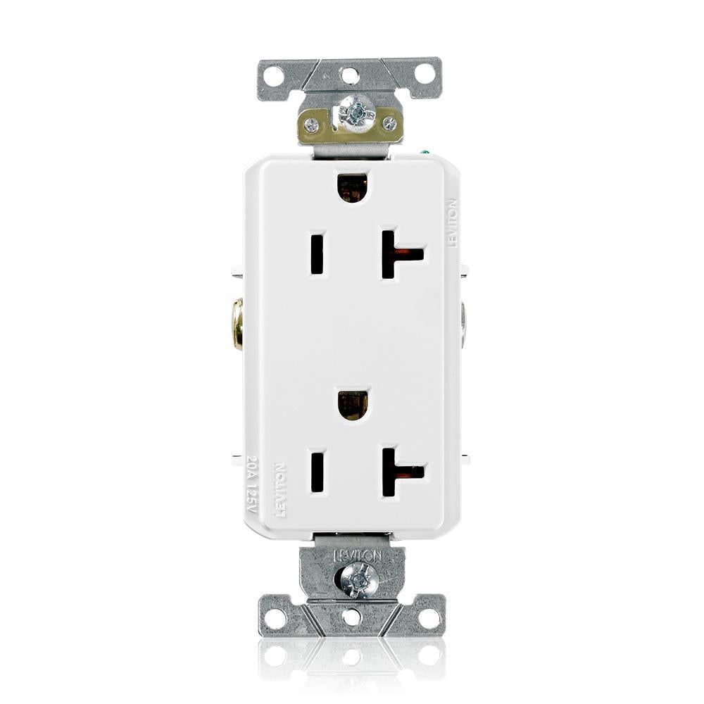 Self Grounding Straight Blade Duplex Receptacle - White