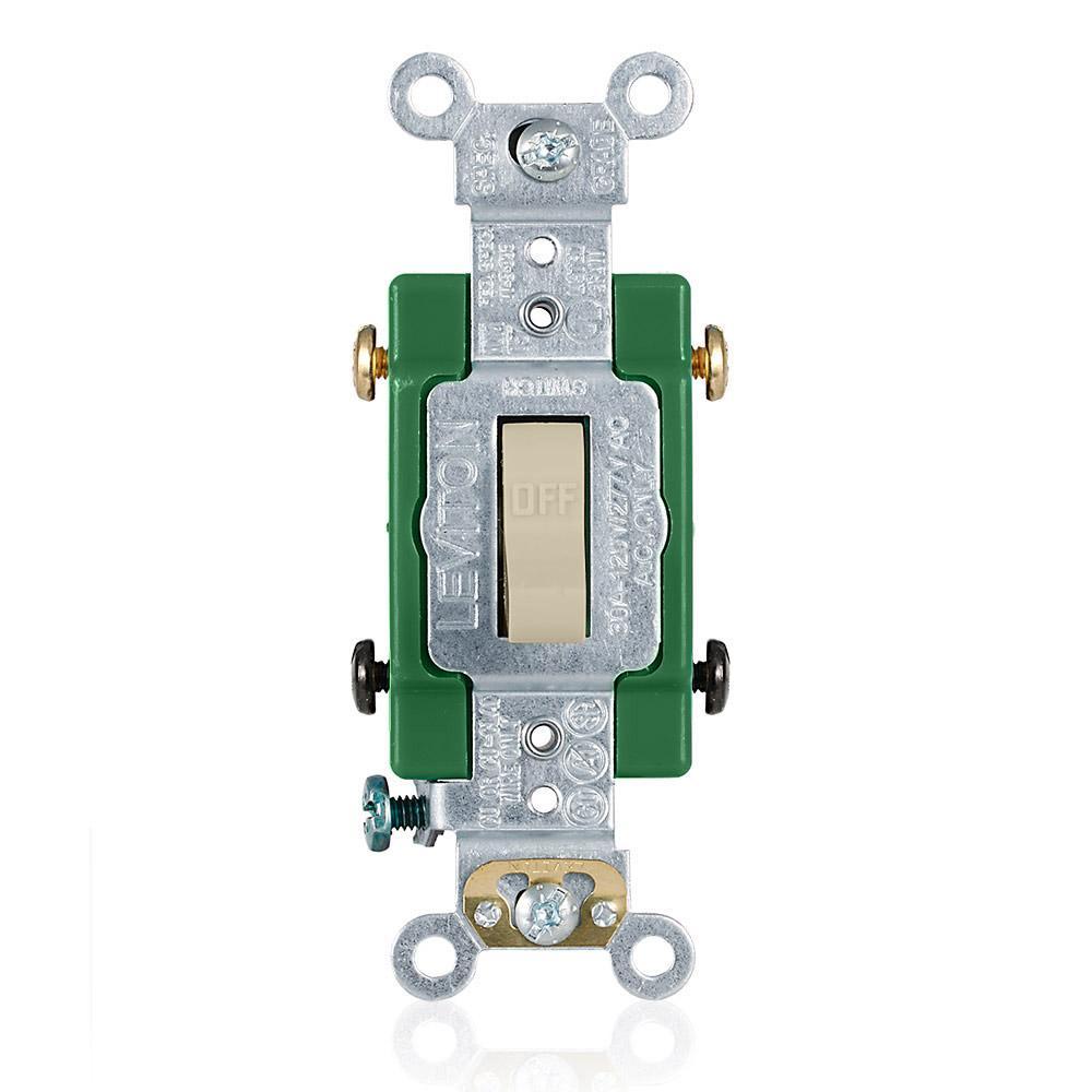 Self-Grounding Toggle Switch - Ivory - Thermoplastic