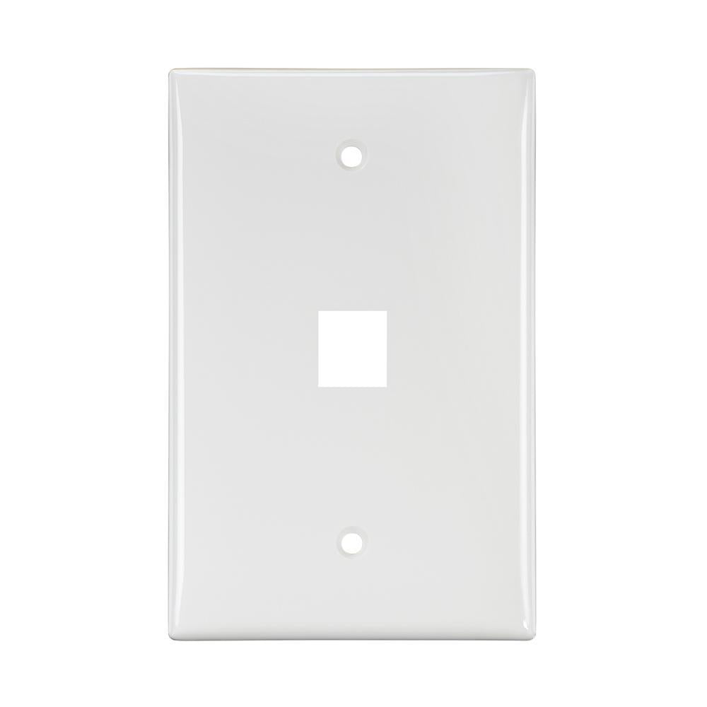Leviton® QuickPort® 41091-1WN Midway Size Wallplate, 1 Gang, 3.13 in W, Nylon, Surface Mount