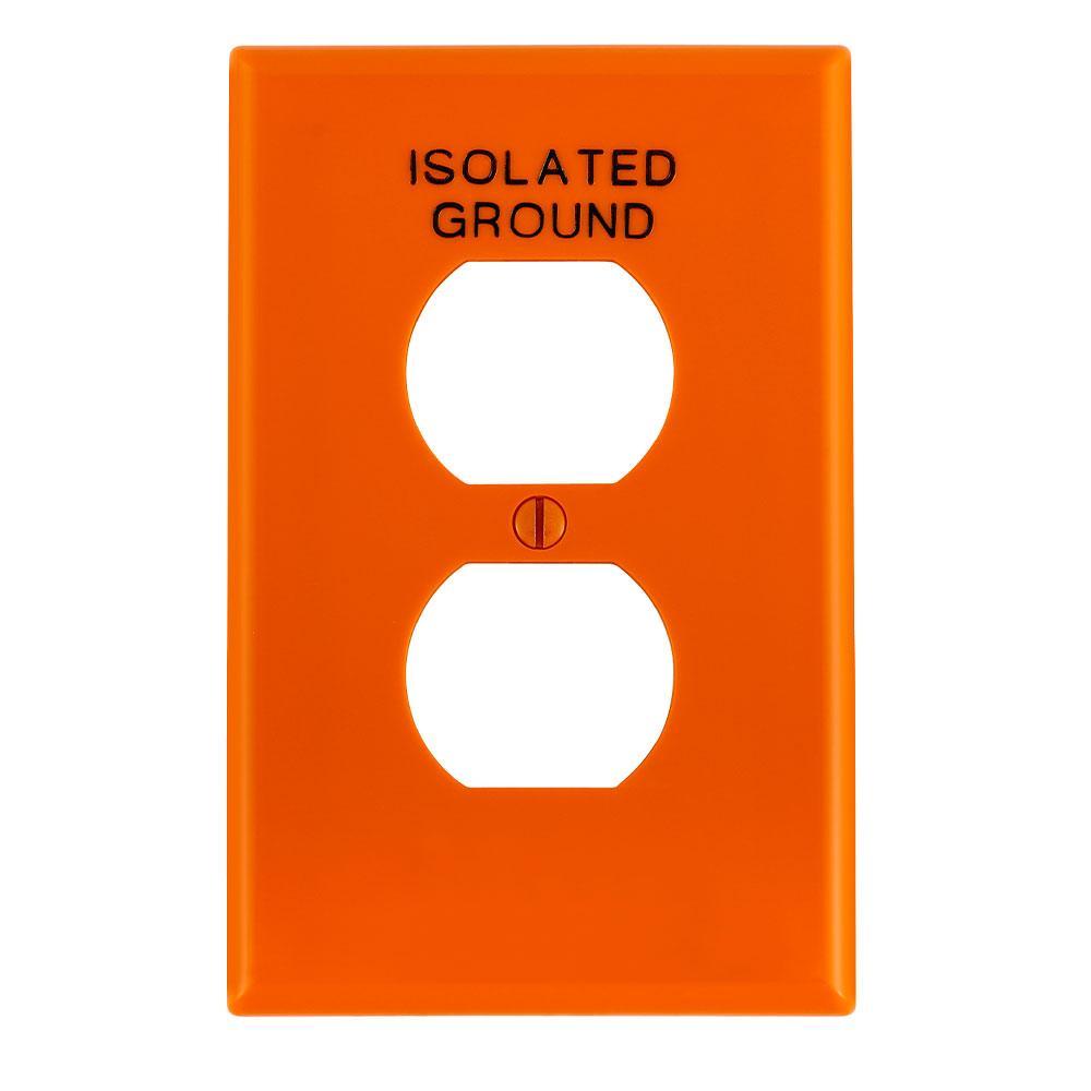 Leviton® PJ8-IG Midway Size Combination Wall Plate, 1 Gangs, 3-1/8 in W x 4-7/8 in H, Thermoplastic, Orange