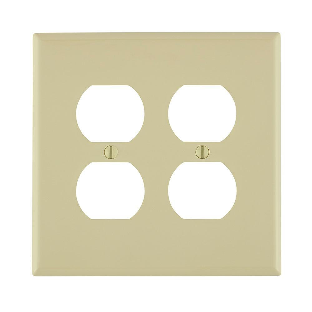 Midway Size Wall Plate - Ivory - 2 Gangs