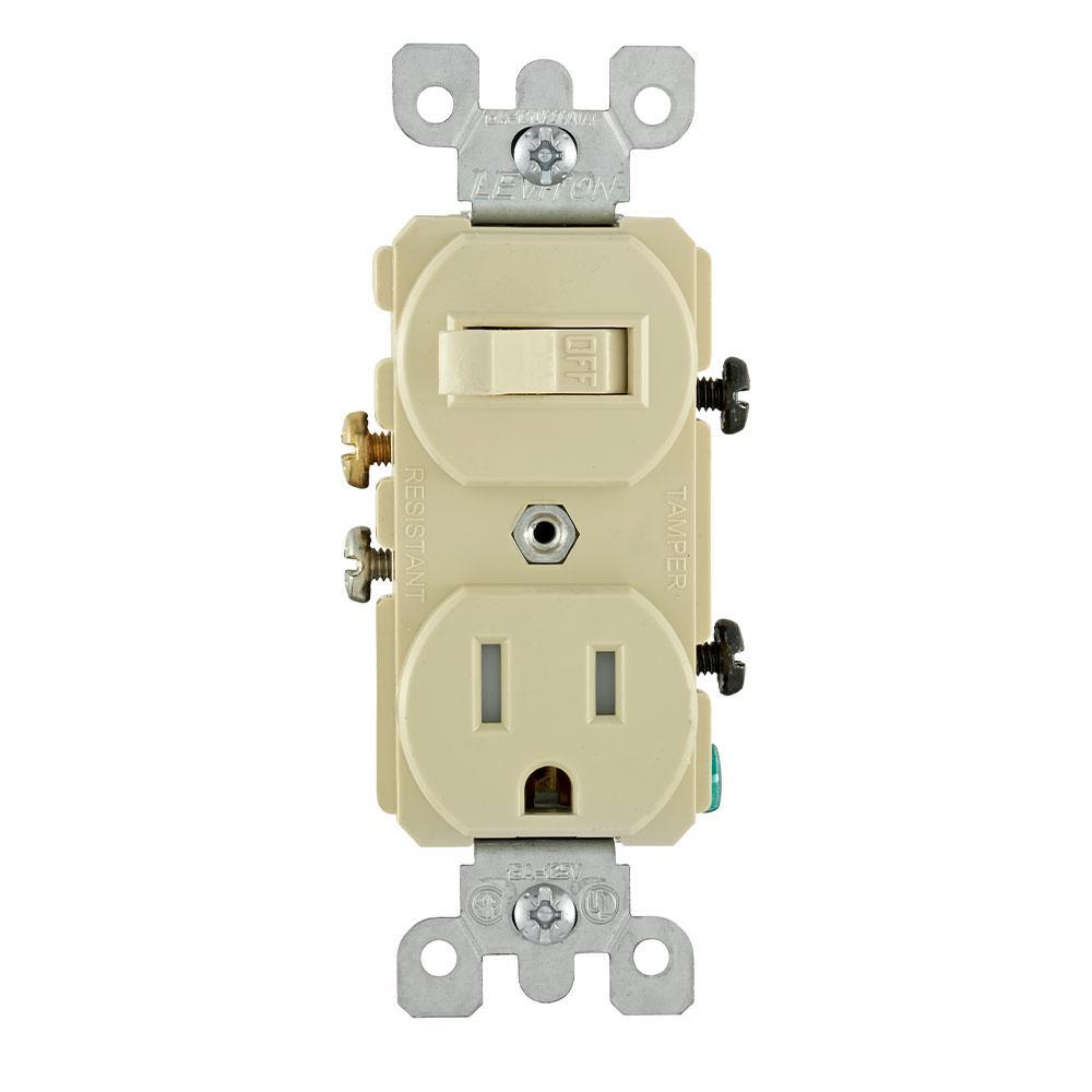 Duplex Combination Switch and Receptacle - Ivory