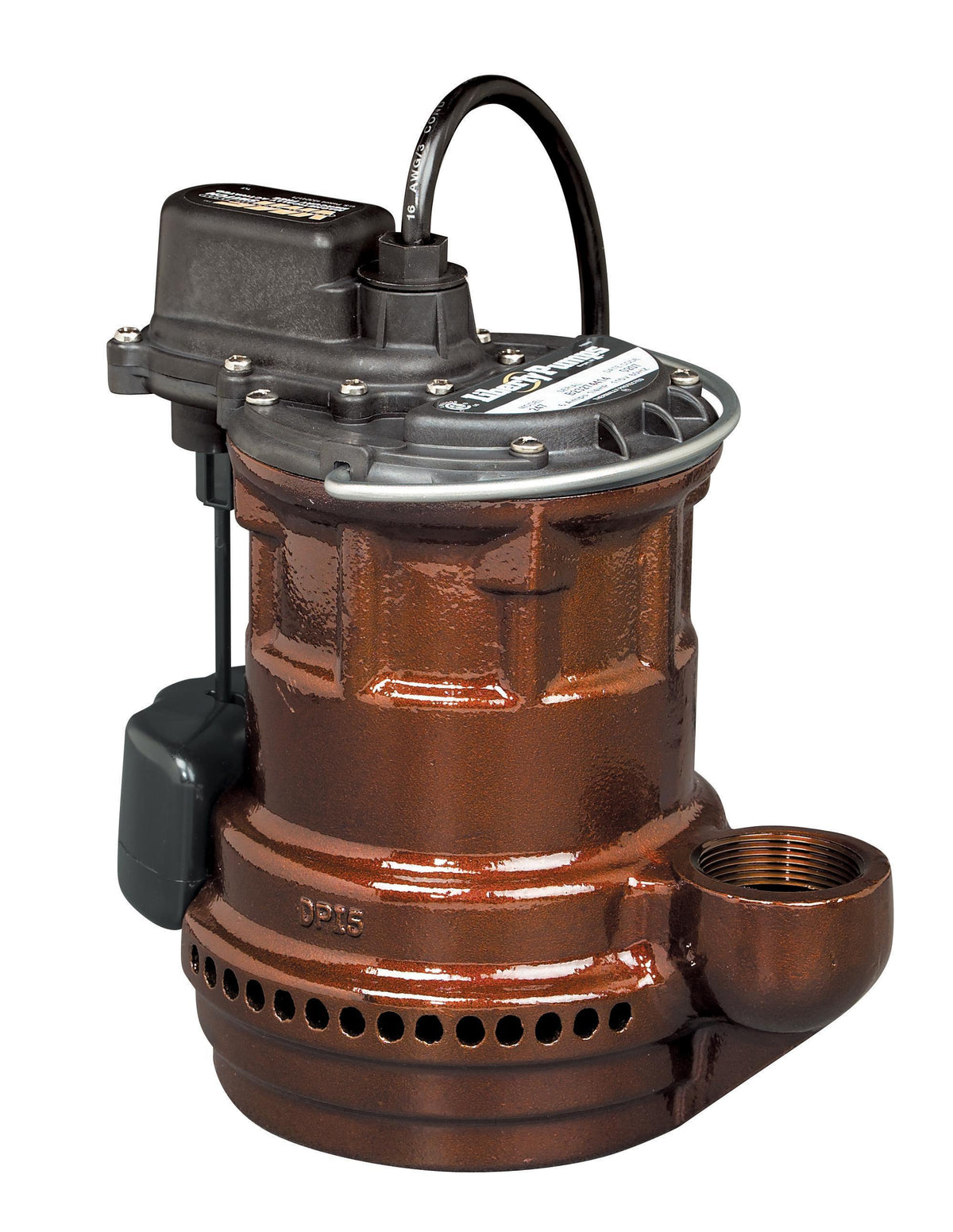 Liberty Pumps® 243 240, 20 gpm Flow Rate, 1-1/2 in Outlet, 1/4 hp, Cast Iron