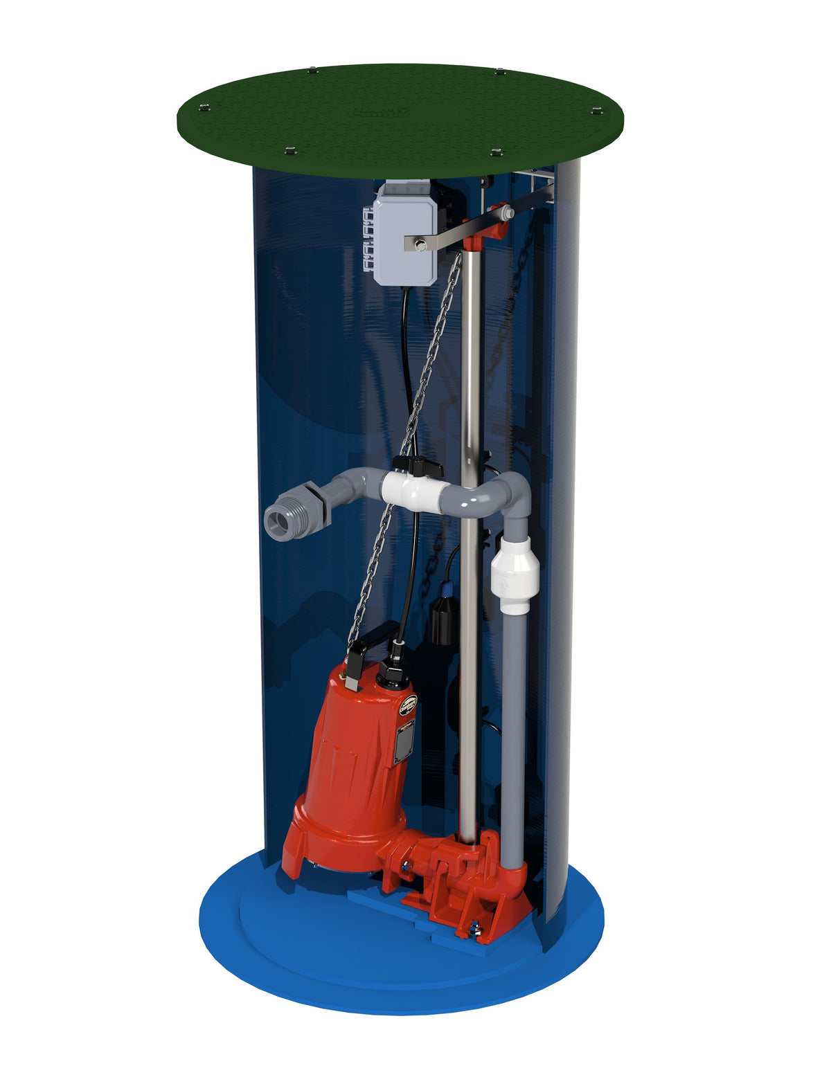 Liberty Pumps® 2484LSG202-C-48 2484LSG, 50 gpm Max Flow, 10 ft Rated Head, 165 gal Basin, 110 ft Max Head, 208 to 230 V AC, 1 Phase