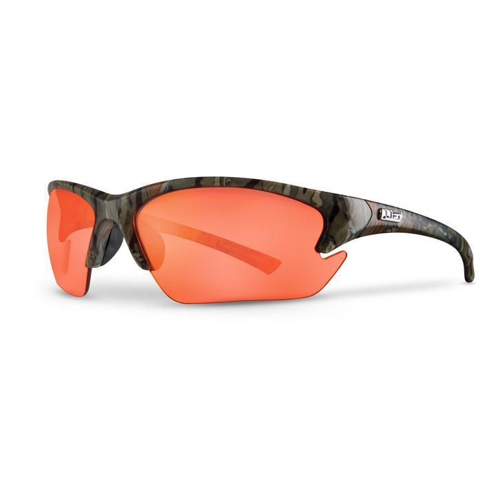 LIFT EQT-12CFA EQT Safety Glasses, Impact-Resistant, Amber Lens, Half-Frame, Camo, TR-90 Plastic Frame, Polycarbonate Lens, ANSI Z87.1