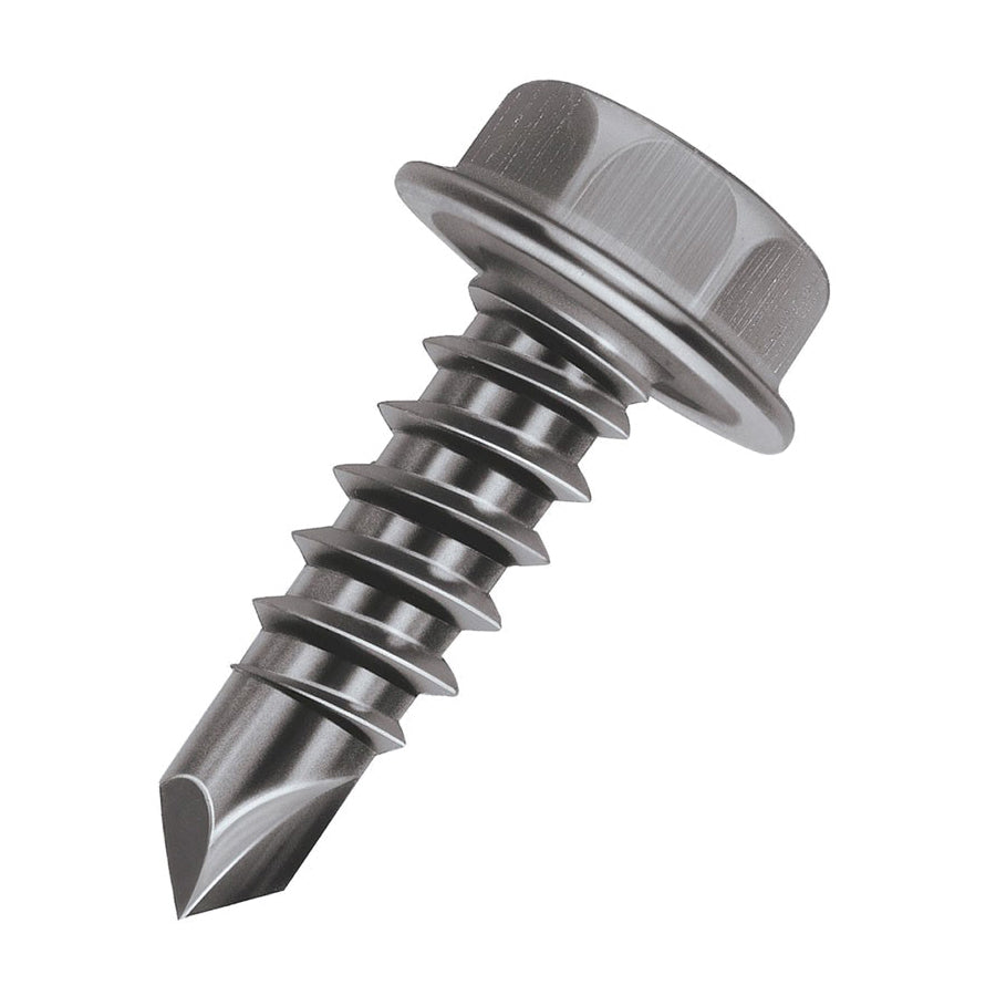 Malco® Bit-Tip® BT142X Self Drilling Screw, #10-16, Hex Washer Head, Hex Drive, Steel