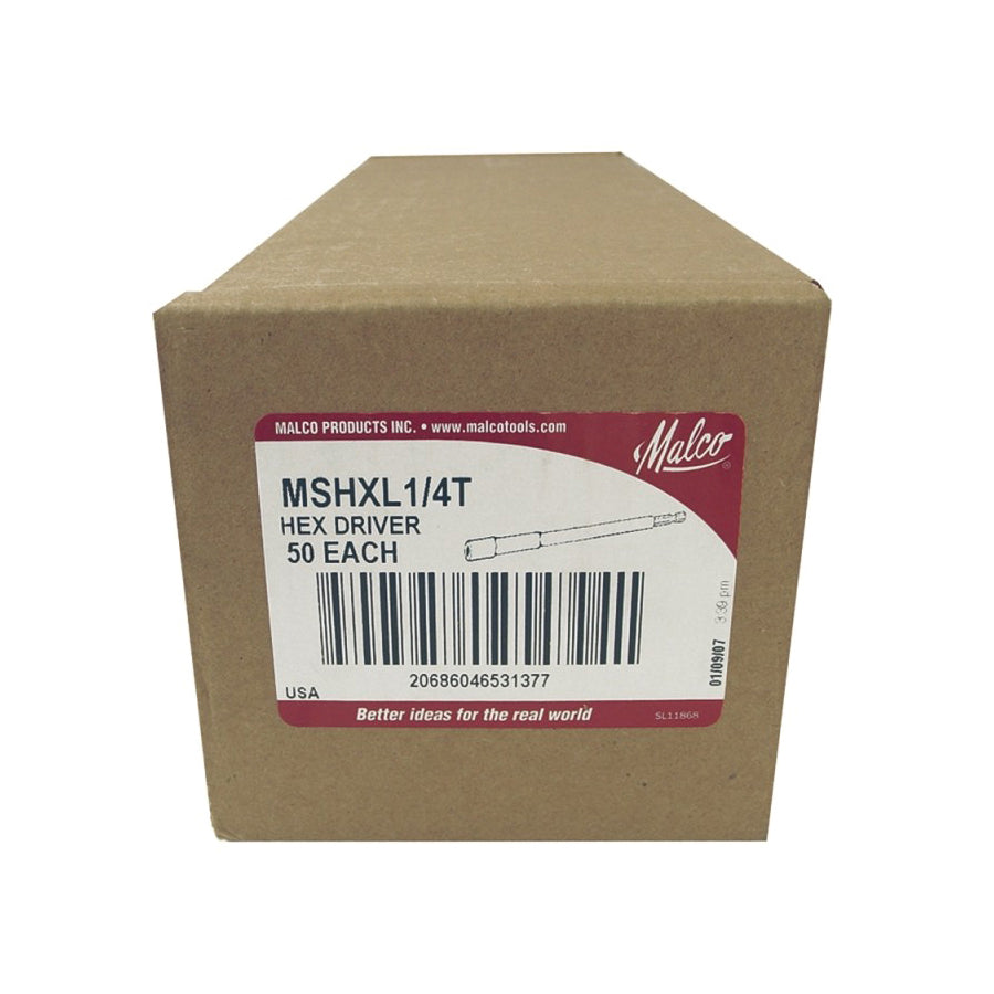 Malco® MSH38 Short Magnetic Chuck Driver, 3/8 in Hex, Hex Shank