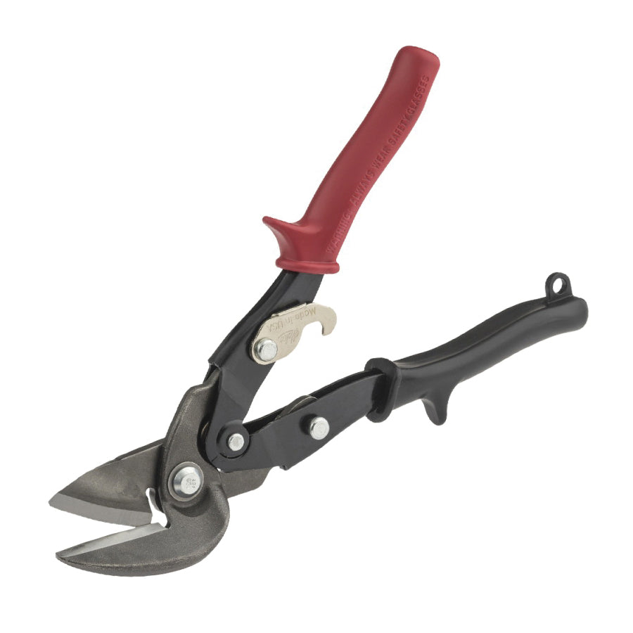 Malco® Max2000® M2006C Offset Aviation Snip, 0.062 in Aluminum, 0.054 in Copper, 0.038 in 20 ga Stainless Steel, 0.054 in 18 ga Galvanized Steel, 0.048 in 18 ga Mild Steel, 1-1/4 in Length of Cut, Left Snip, Steel Blade