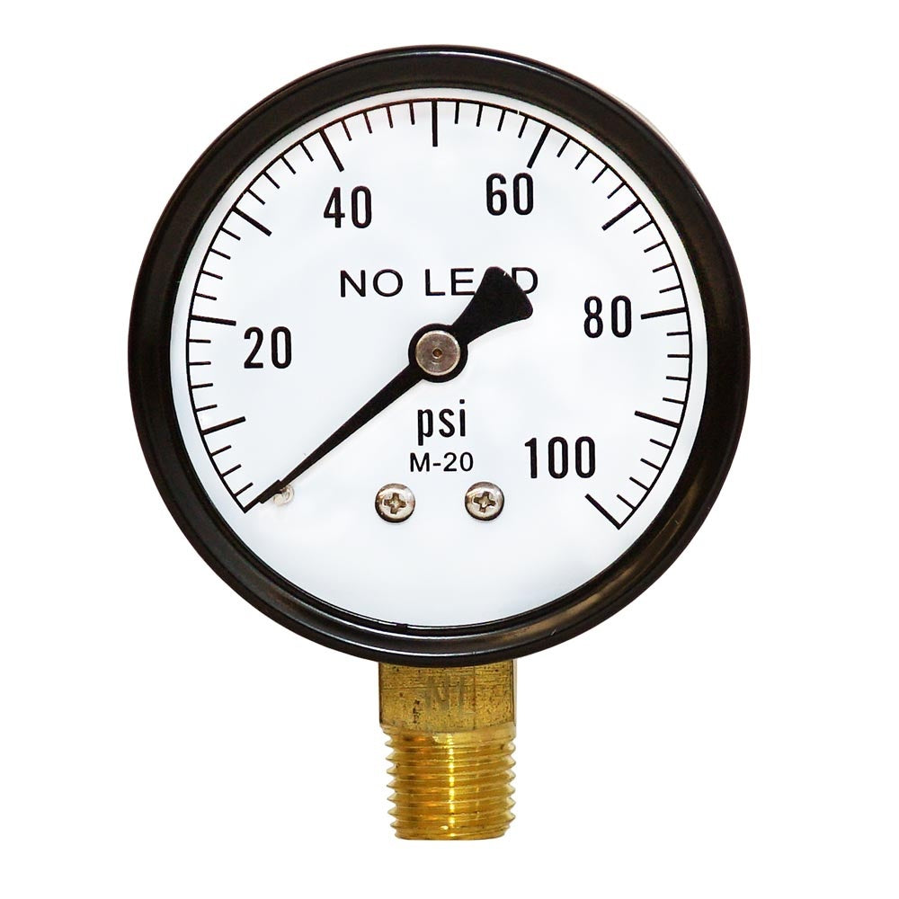 Merrill™ PGNL25100 Standard Pressure Gauge, 0 to 100 psi Pressure, 1/4 in MNPT Connection, 2-1/2 in Dia Dial, +/- 3-2 % Accuracy