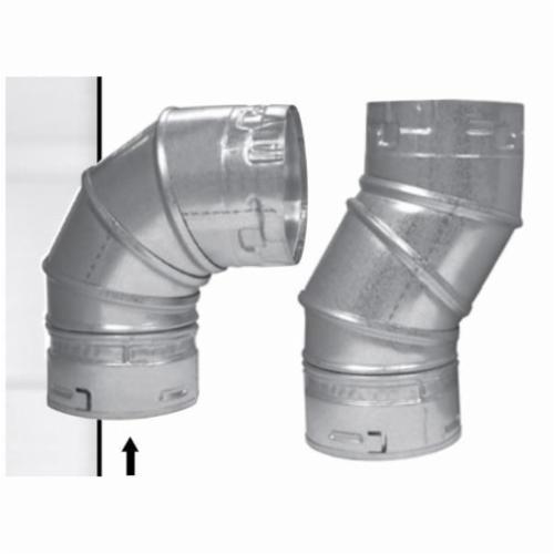 METAL-FAB® 8M90 Adjustable Double Wall Elbow, 8 in, Hub x Spigot Connection, 90 deg, Hot Dipped Galvanized, Domestic