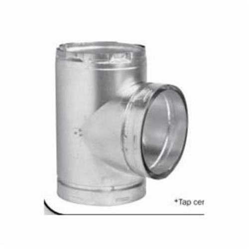 METAL-FAB® 7MT Standard Duct Tee, 8 in Dia x 13-1/4 in L, Galvanized, Domestic