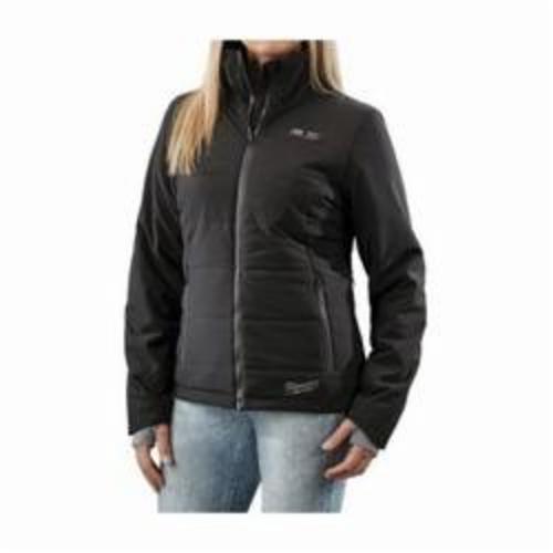 Milwaukee® M12™ Insulated Heated Jacket Kit, S, Black, Brushed Polyester/Polyester/Spandex® Softshell, Resists: Water and Wind