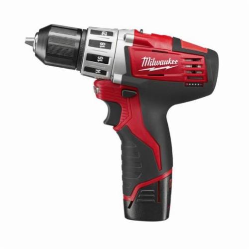 Milwaukee® M12™ 2410-22 Cordless Drill/Driver Kit, 3/8 in Chuck, 12 VDC, 275 in-lb Torque, Li-Ion Battery