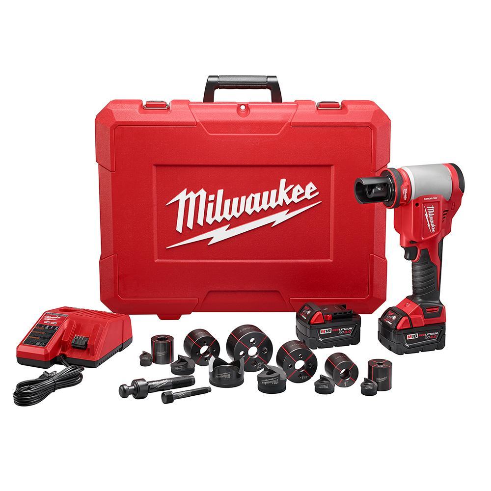 Milwaukee® M18™ 2677-21 Knockout Tool Kit, 1/2 to 4 in Mild Steel Max Cutting, 11.7 in OAL