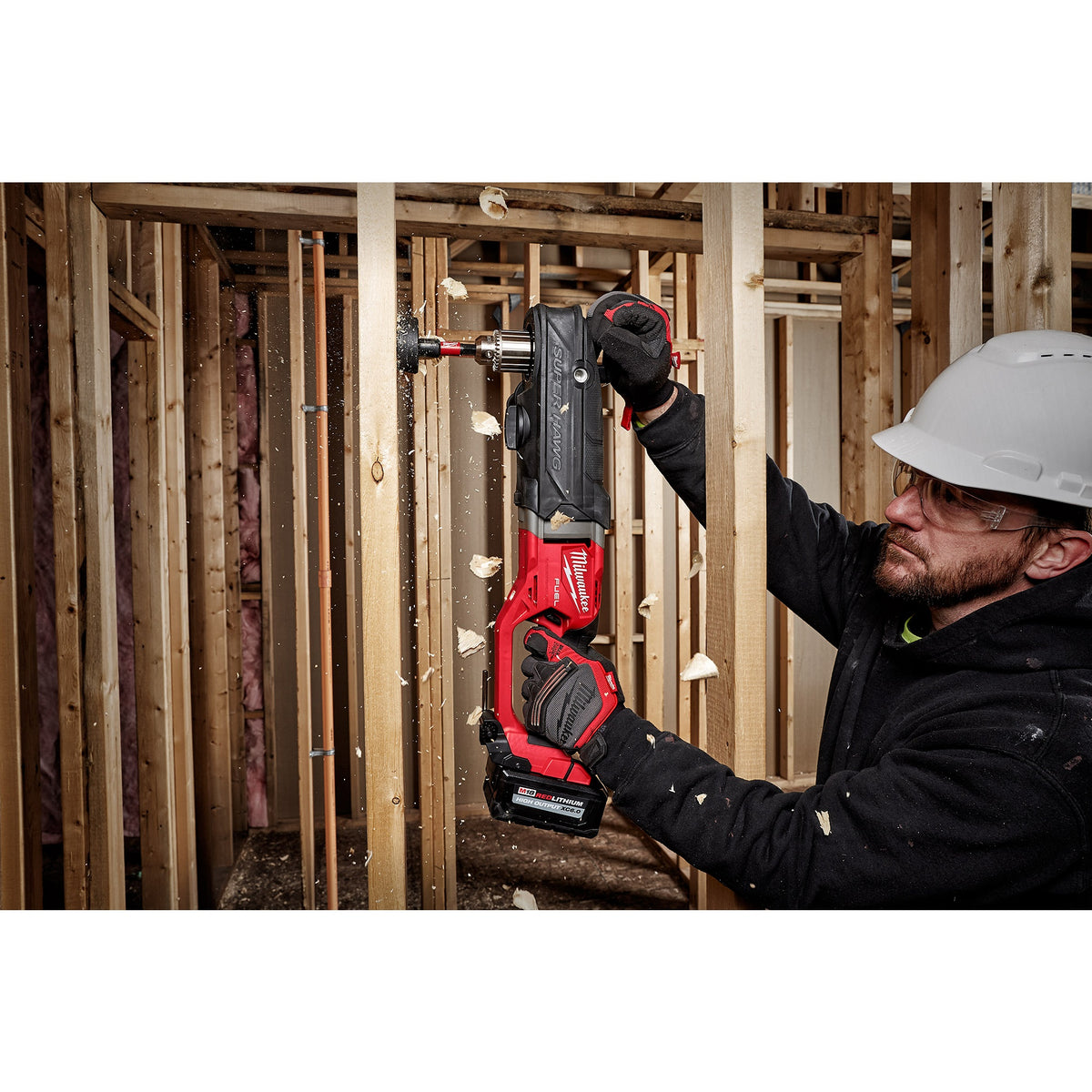 Milwaukee® M18 FUEL™ SUPER HAWG® 2809-22 Cordless Right Angle Drill Kit, 1/2 in Keyed Chuck, 18 V, 1550 rpm No-Load, Li-Ion Battery