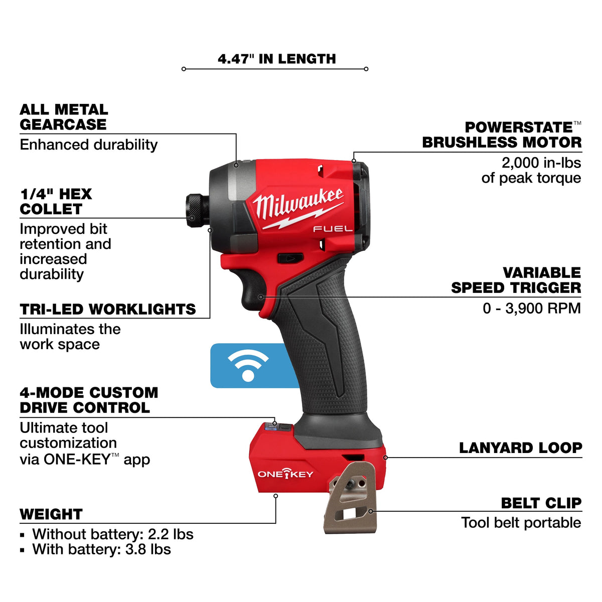 Cordless Impact Driver - 1/4" Drive Hex Drive - Brushless