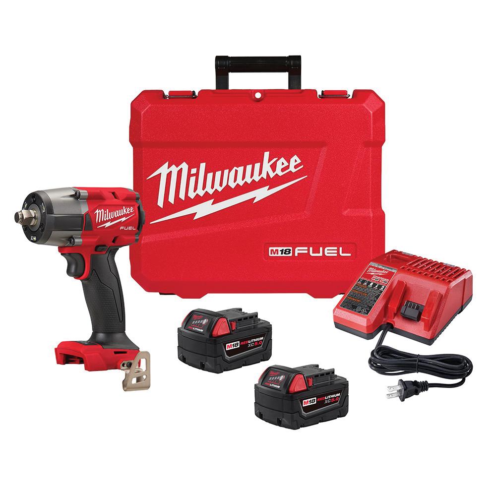 Milwaukee® 2962-22 M18™ FUEL™ Cordless Variable Mid-Torque Impact Wrench, 1/2 in, 650 in-lb Torque, 18 V, 6 in OAL