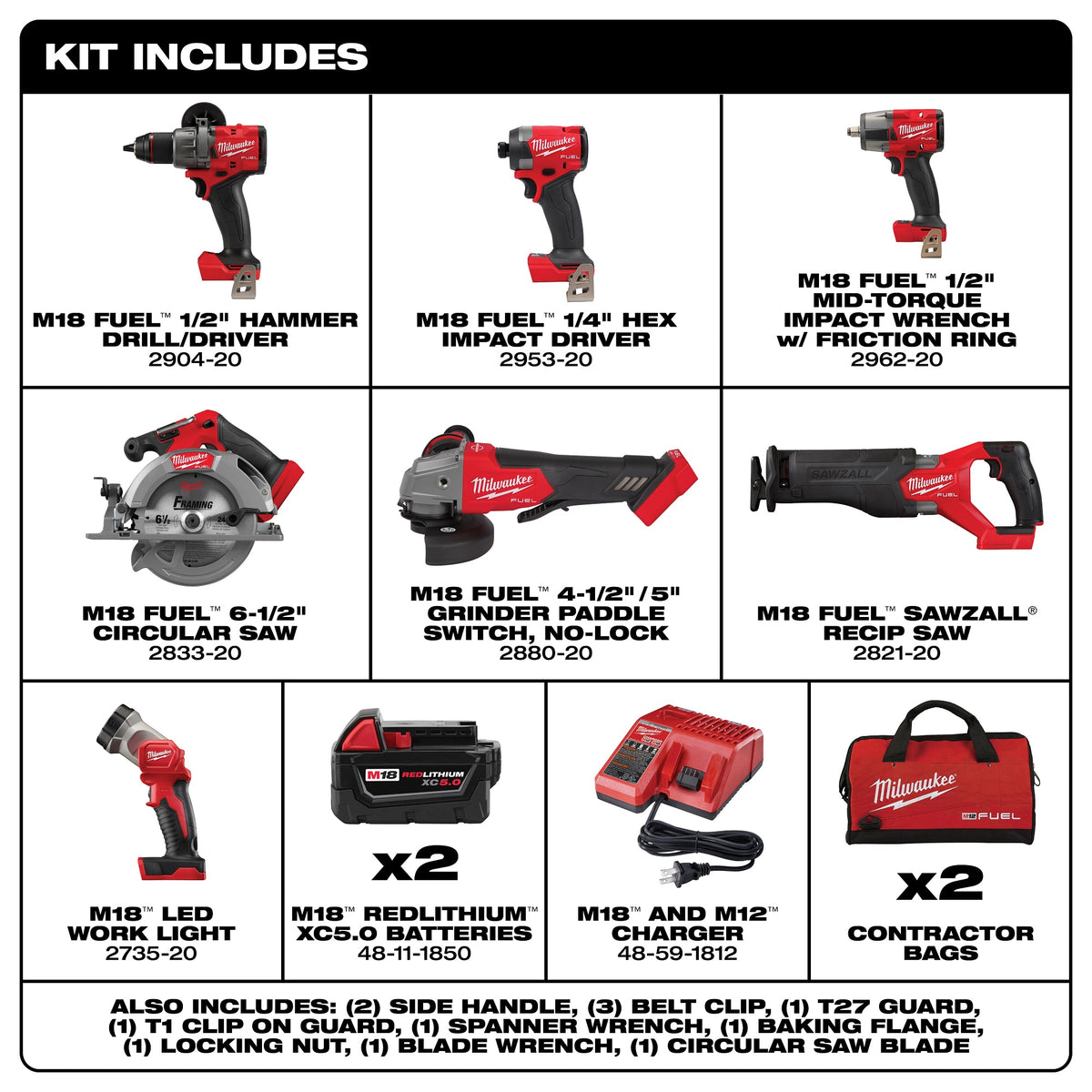 M18 Fuel - Cordless 7 Tool Combo Kit - 18 V