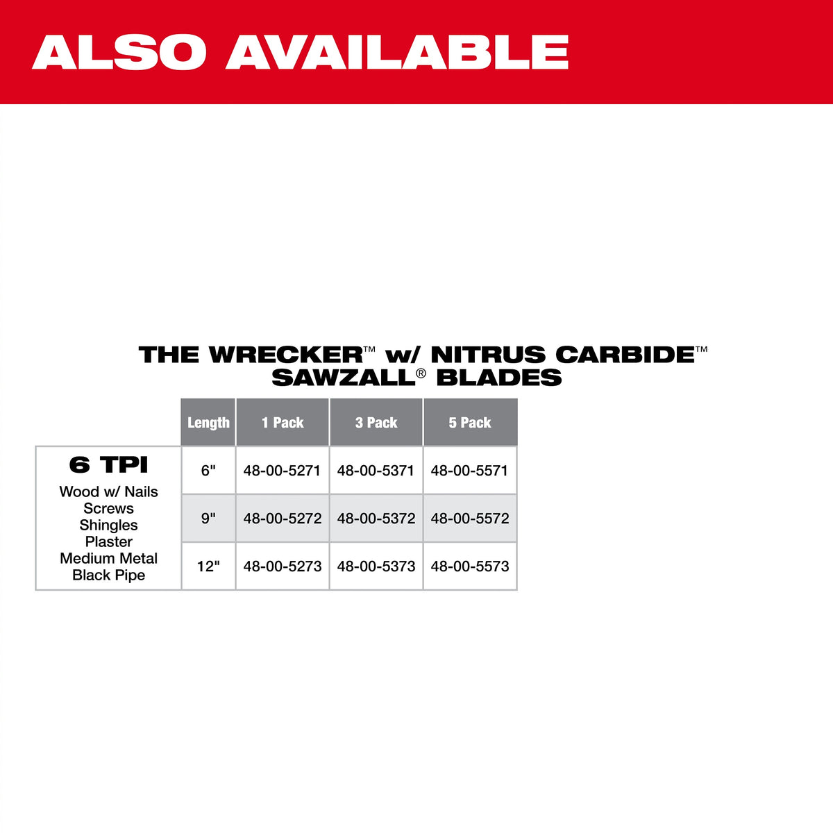 Multi-Purpose Reciprocating Saw Blade - 6"