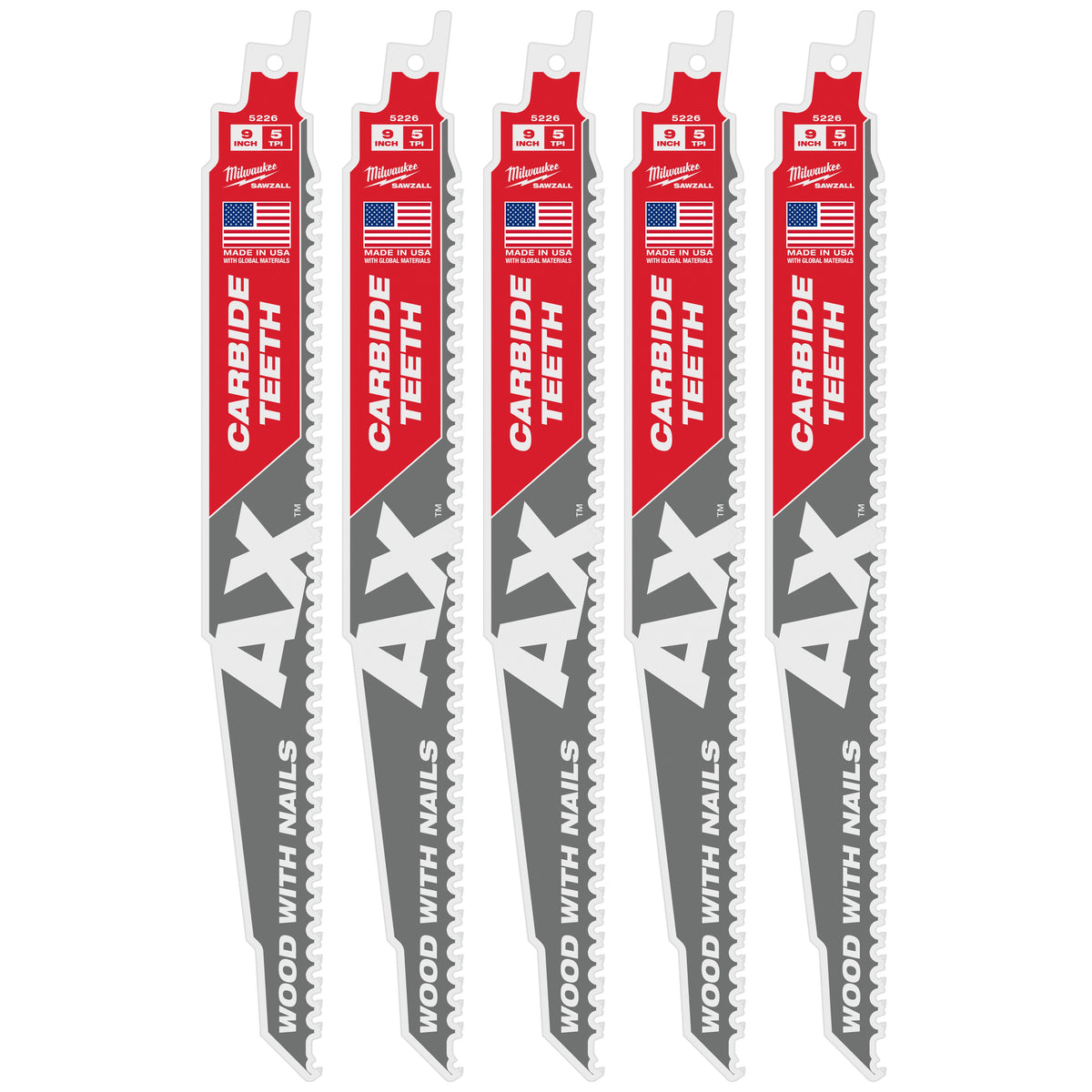 Reciprocating Saw Blade - 9" L x 1" W - 5 TPI