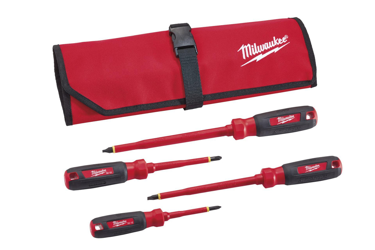 Milwaukee® 48-22-2204 Screwdriver Set, 4 Pieces, Polycarbonate Handle/Steel Shank