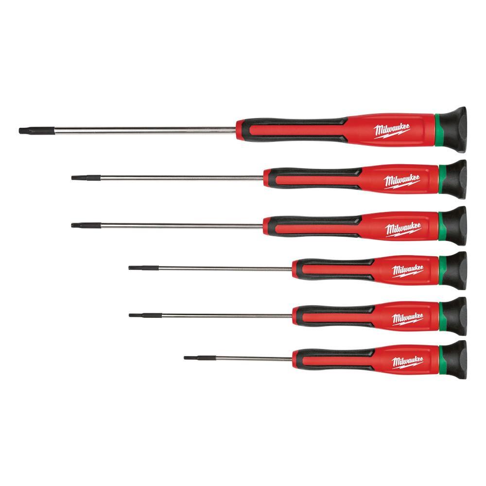 Milwaukee® 48-22-2610 Screwdriver Set, 6 Pieces, Rubber/Steel, Polished Chrome
