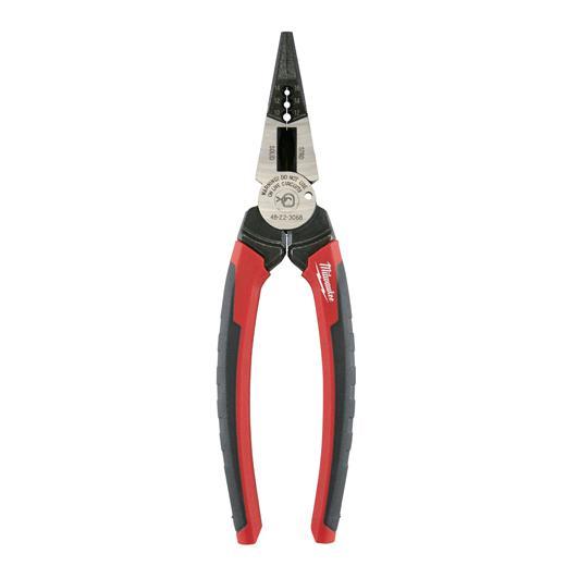 Milwaukee® 48-22-3068 6-in-1 Long Nose Plier With Side Cutter and Wire Stripper, 2-1/4 in L x 1-3/4 in W Forged Alloy Steel Jaw, 8 in OAL
