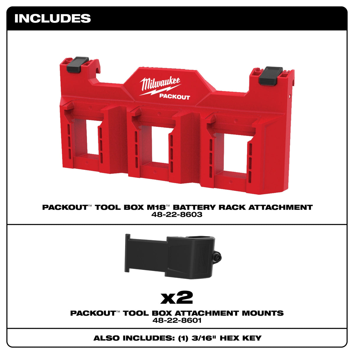 Packout Battery Rack Attachment - ABS