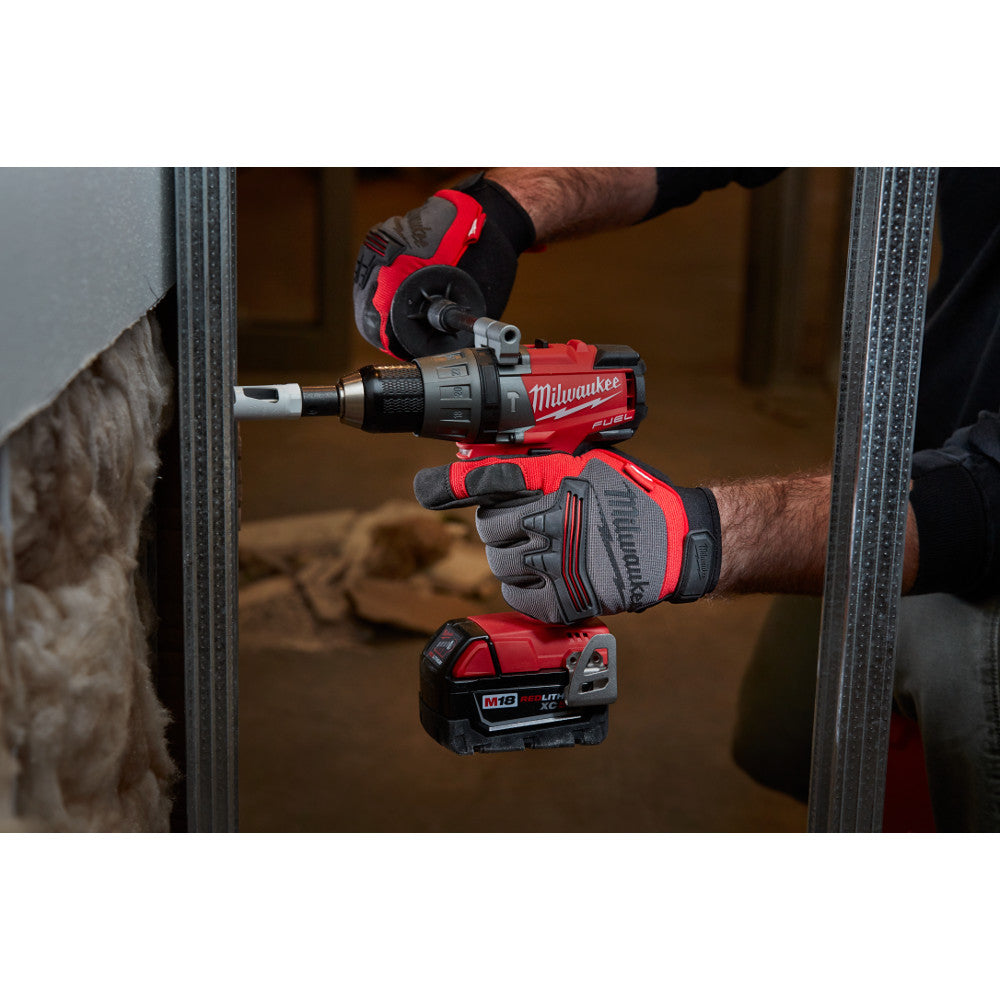 Milwaukee® 48-22-8735 Demolition Fingerless General Purpose Work Gloves, Work, Fingerless Style, Synthetic Leather, Black/Red