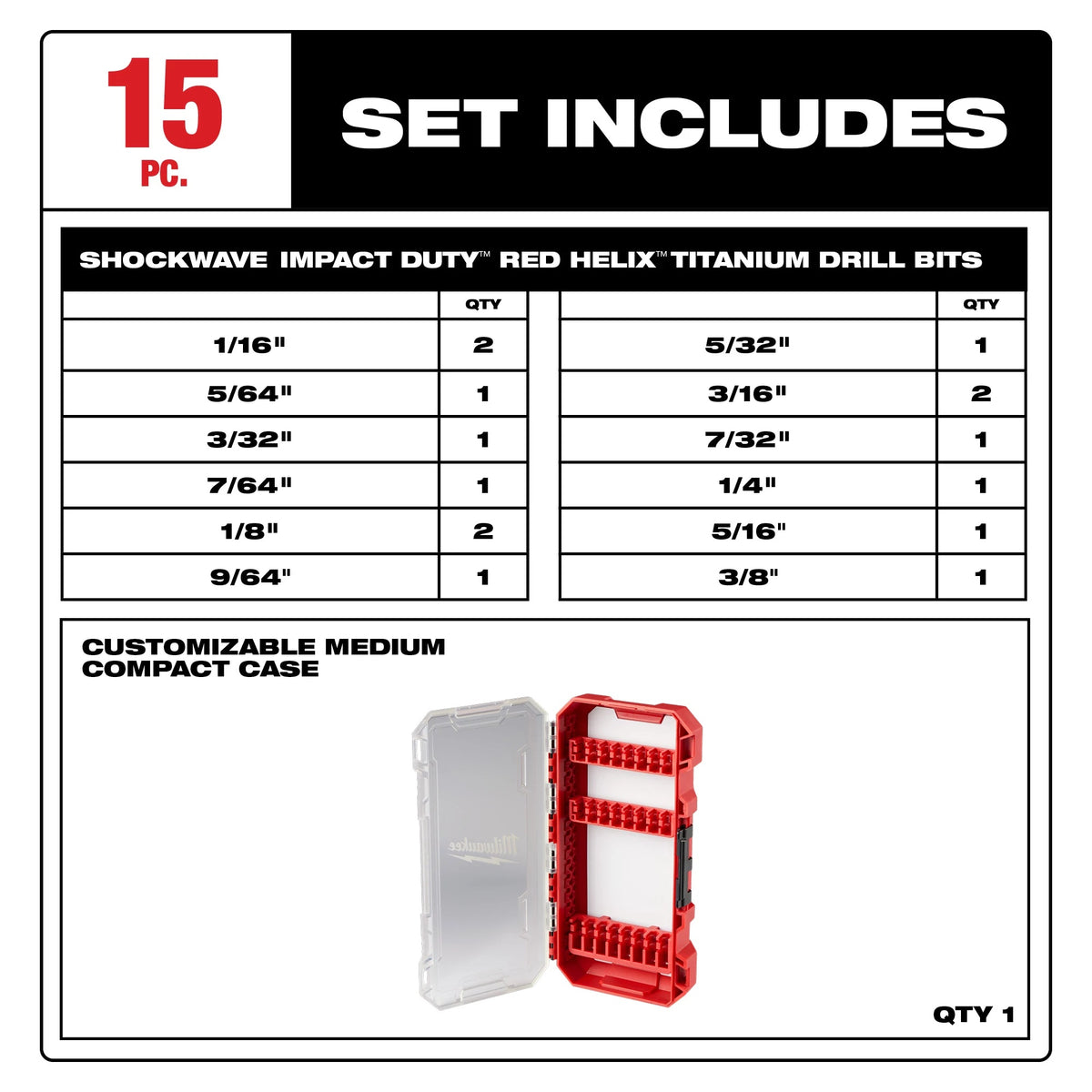 Shockwave - Impact Duty Drill Bit - 3/8" Max Drill Bit - 35