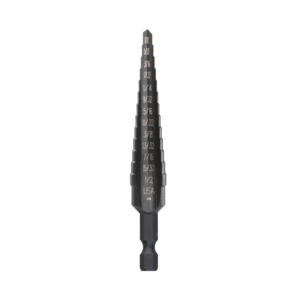 Self-Starting Step Drill Bit - 1/8" Dia Min Hole - HSS