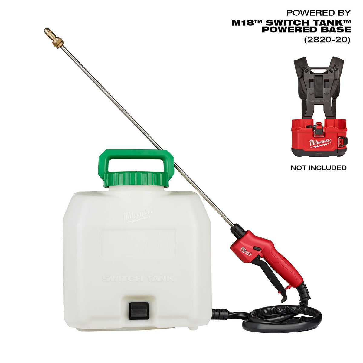Milwaukee® SWITCH TANK™ 49-16-28PS Sprayer Tank Assembly, 4 gal Tank, 120 psi Pressure, 48 in L Hose