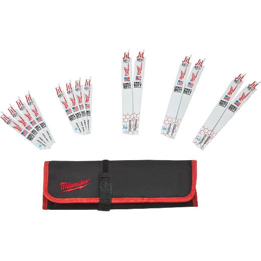 Milwaukee® Ice Hardened™ SAWZALL® 49-22-1131 Reciprocating Saw Blade Set, 14 Pieces, 1/2 in Tang, Bi-Metal