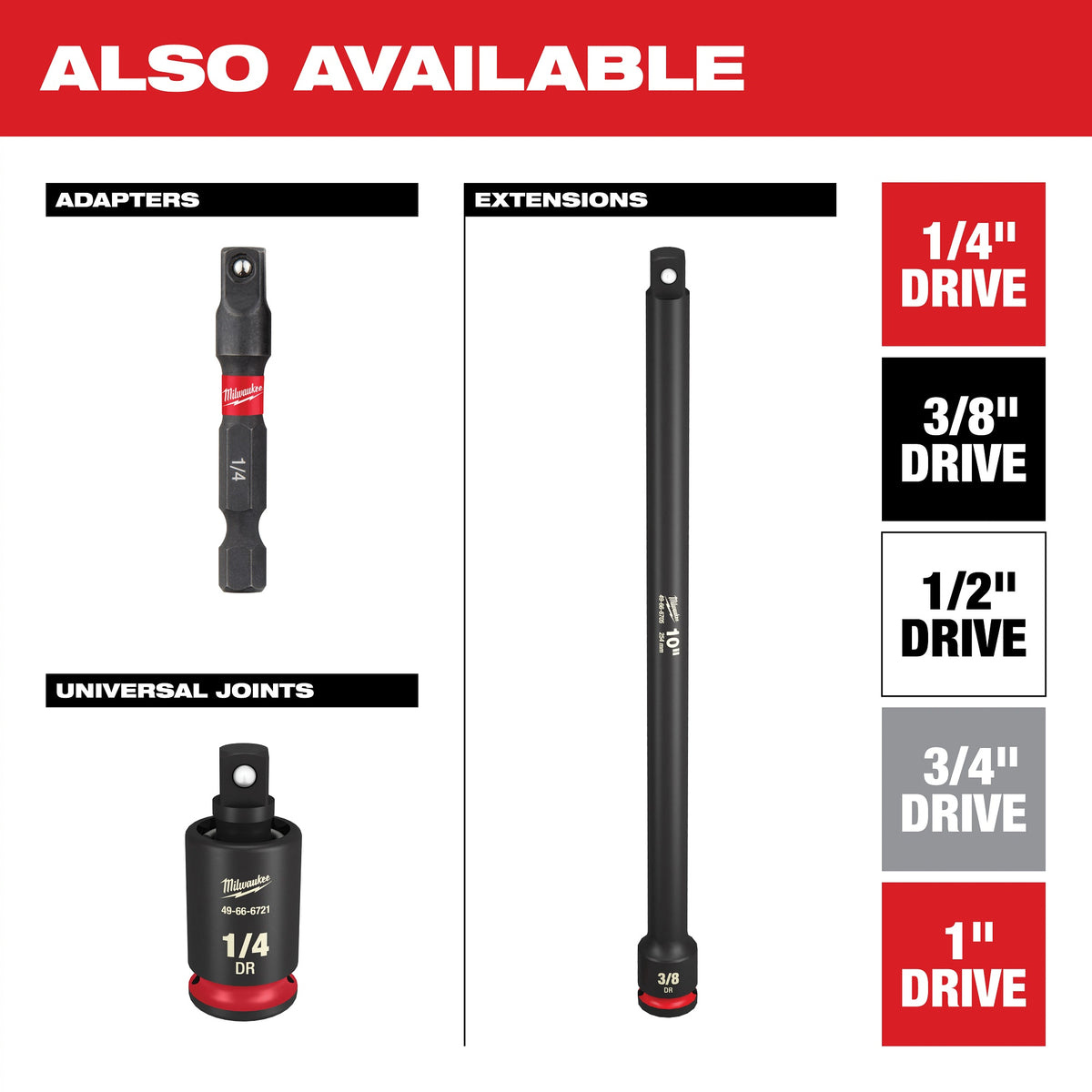 Milwaukee® SHOCKWAVE™ Impact Duty™ 49-66-6232 Socket, 1/2 in Hex Drive, 1-1/8 in Deep Socket, 6 Points