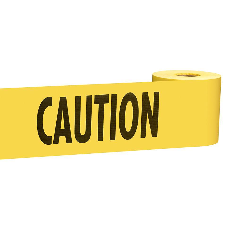 Empire® 71-0301 Economy Grade Standard Barricade Tape, Yellow, 300 ft L 3 in W, Caution Legend, Plastic